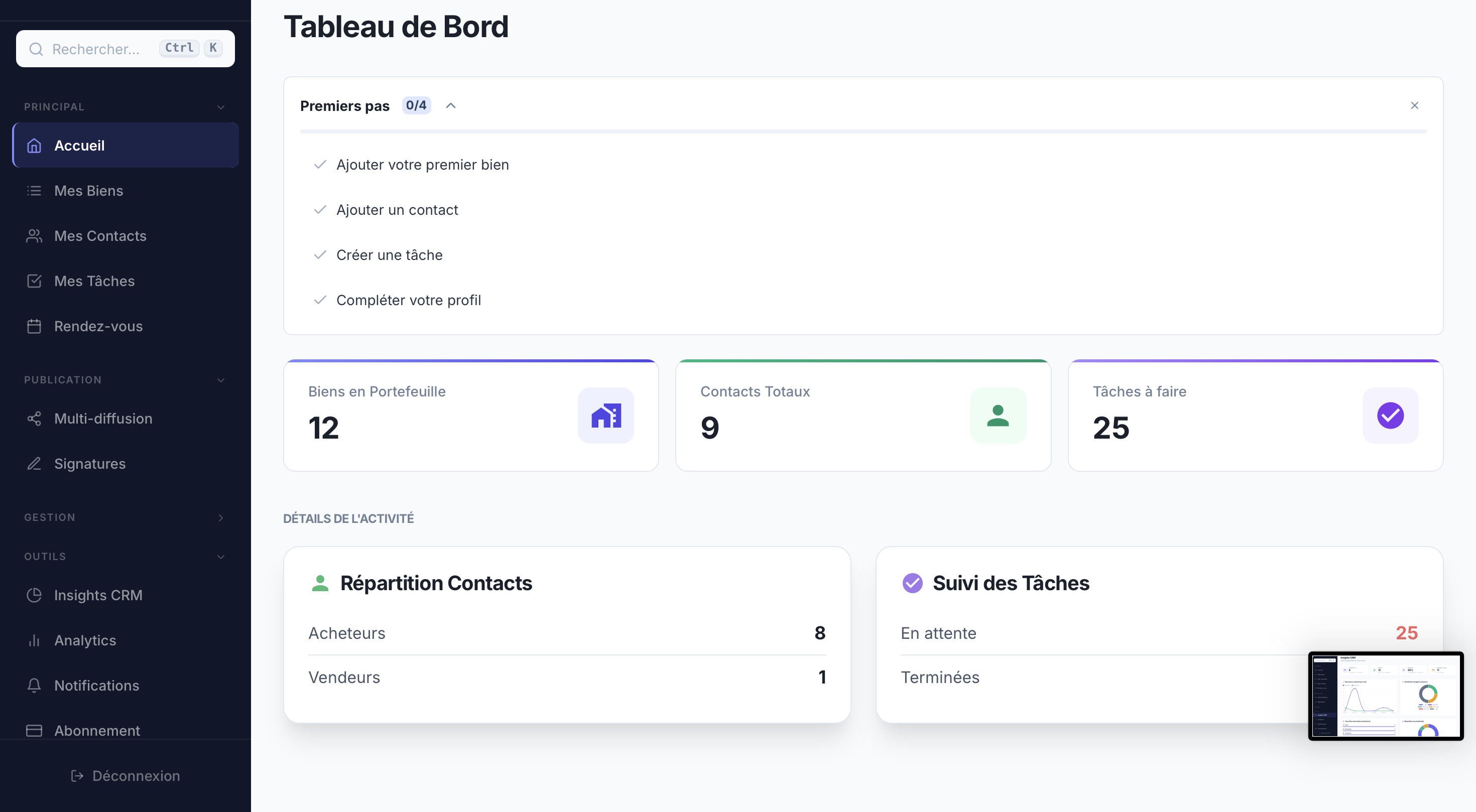 ImmoFlow — Tableau de bord